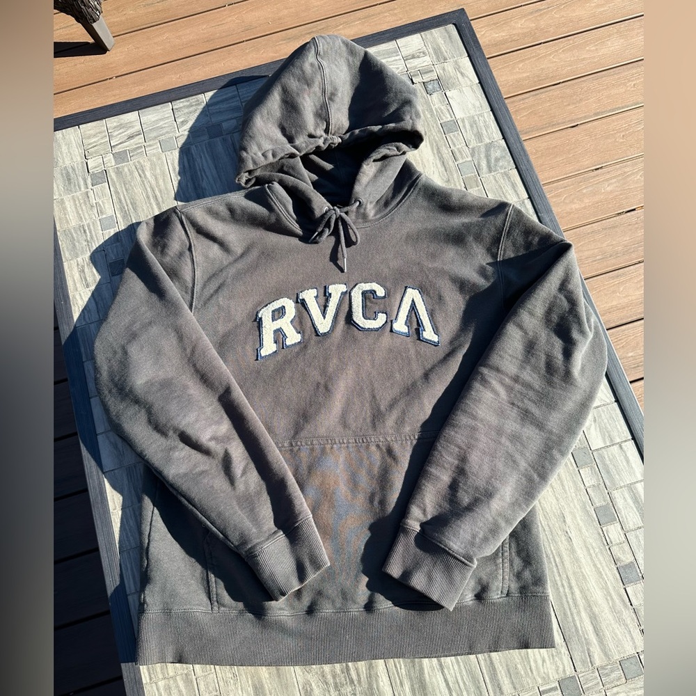 Grey RVCA Hoodie- Size Medium
